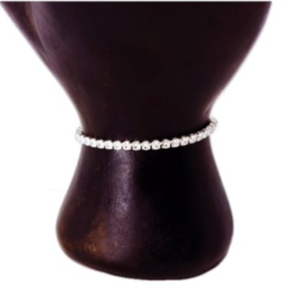 Swarovski Crystal Slider Tennis Bracelet Sterling Silver Overlay Adjustable NOS - Picture 6 of 6